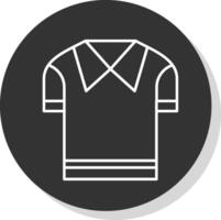 Casual Shirt Line Grey Circle Icon vector