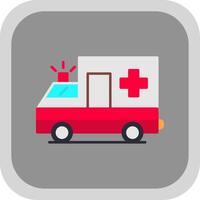 Ambulance Flat Round Corner Icon vector