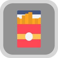 Cigarette Pack Flat Round Corner Icon vector