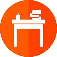 School Desk Glyph Red Circle Icon vector