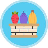 Vegetable Basket Flat Multi Circle Icon vector