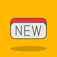 New Card Filled Shadow Icon vector