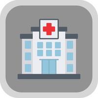 Hospital Flat Round Corner Icon vector