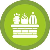 Vegetable Basket Glyph Multi Circle Icon vector