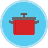 Cooking Pot Flat Multi Circle Icon vector