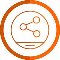 Share Line Orange Circle Icon vector