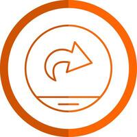 Next Line Orange Circle Icon vector