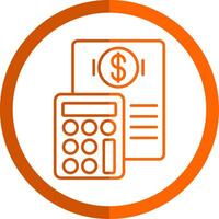 Budget Line Orange Circle Icon vector