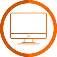 Personal computer Line Orange Circle Icon vector