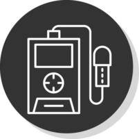 Radiation Detector Line Grey Circle Icon vector