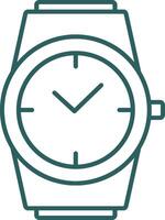 elegante reloj línea degradado redondo esquina icono vector