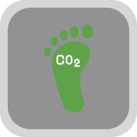 Carbon Footprint Flat Round Corner Icon vector