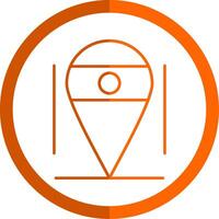 Location Line Orange Circle Icon vector