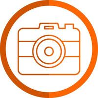 Photo Camera Line Orange Circle Icon vector