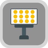 Stadium Lights Flat Round Corner Icon vector