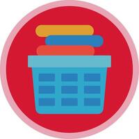 Laundry Basket Flat Multi Circle Icon vector