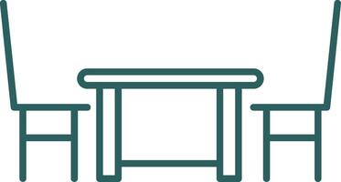 Dining Table Line Gradient Round Corner Icon vector