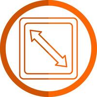 Right Down Line Orange Circle Icon vector