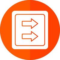 Fast Forward Glyph Red Circle Icon vector