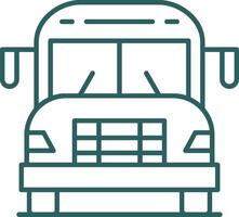 School Bus Line Gradient Round Corner Icon vector