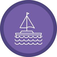 Sail Boat Line Multi Circle Icon vector