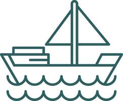 Dinghy Line Gradient Round Corner Icon vector