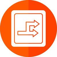Bidirectional Glyph Red Circle Icon vector