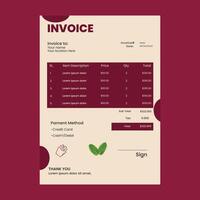 food invoice design vector