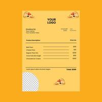 food invoice design vector