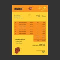 food invoice design vector