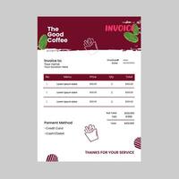 food invoice design vector
