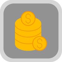 Coins Flat Round Corner Icon vector