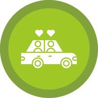 Wedding Car Glyph Multi Circle Icon vector