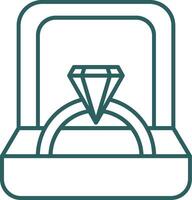 Ring Box Line Gradient Round Corner Icon vector