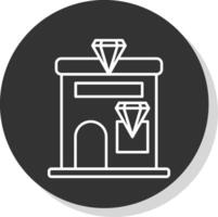 Jewelery Shop Line Grey Circle Icon vector