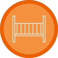 Baby Crib Line Multi Circle Icon vector