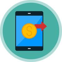 Send Money Flat Multi Circle Icon vector