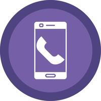 Phone Glyph Multi Circle Icon vector