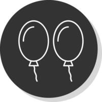 Balloons Line Grey Circle Icon vector