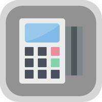 Pos Terminal Flat Round Corner Icon vector