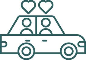 Wedding Car Line Gradient Round Corner Icon vector