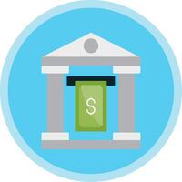 Cash Withdraw Flat Multi Circle Icon vector