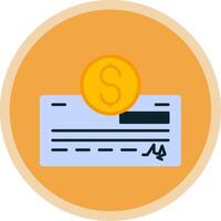 Pay Check Flat Multi Circle Icon vector