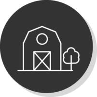 Barn Line Grey Circle Icon vector