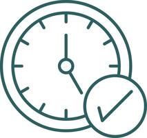 Time Management Line Gradient Round Corner Icon vector