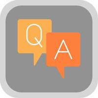 Question And Answer Flat Round Corner Icon vector