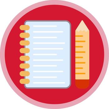 Notes Flat Multi Circle Icon vector