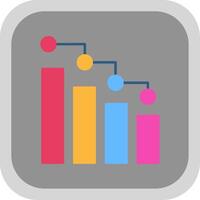 Bar Chart Flat Round Corner Icon vector