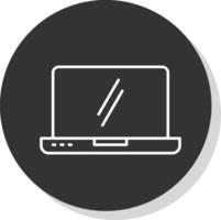 Laptop Line Grey Circle Icon vector