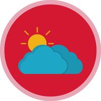 Cloudy Flat Multi Circle Icon vector